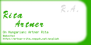 rita artner business card